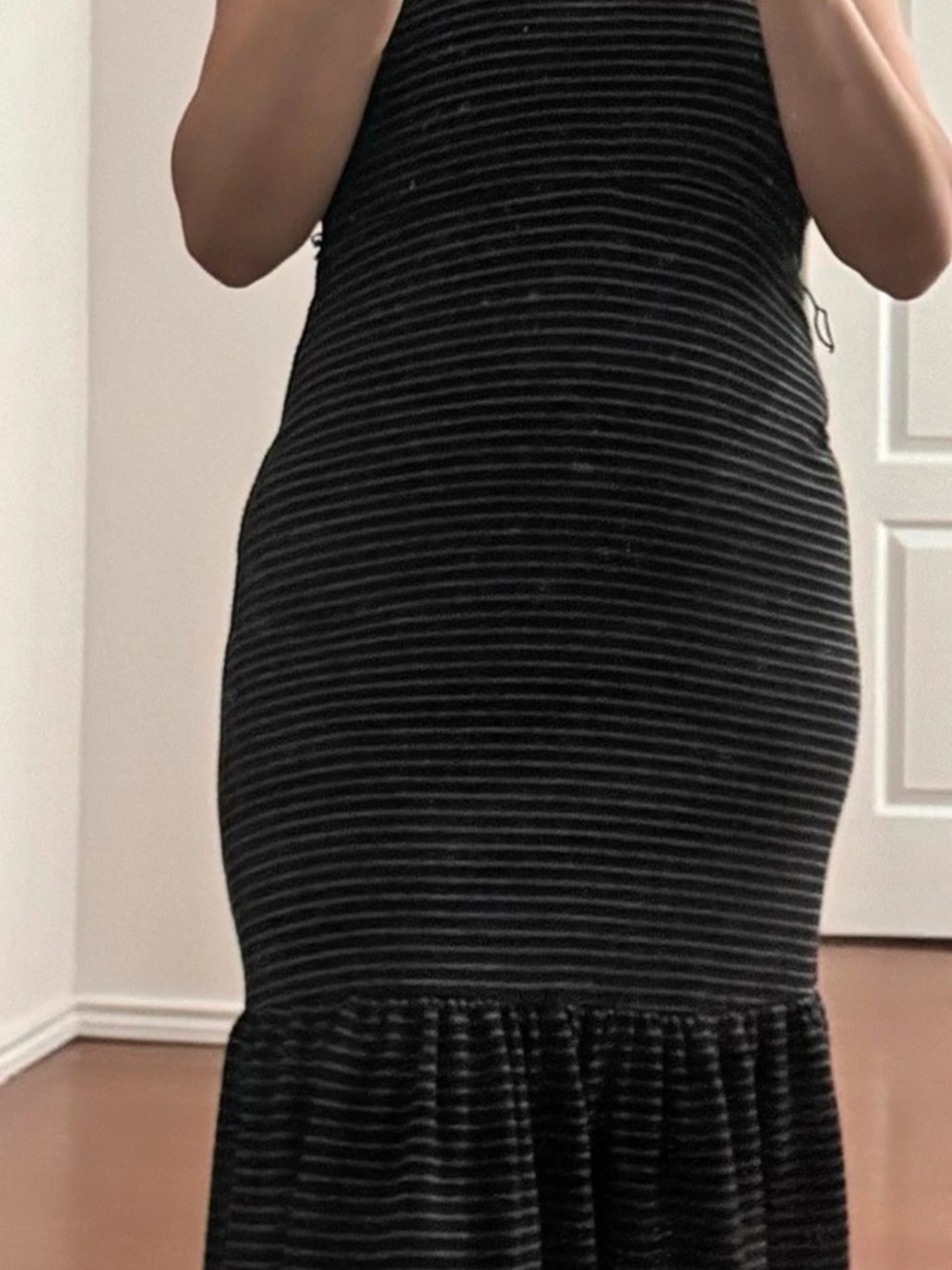 Michael Kors Black Ribbed Flare Hem Dress Size Small Like New